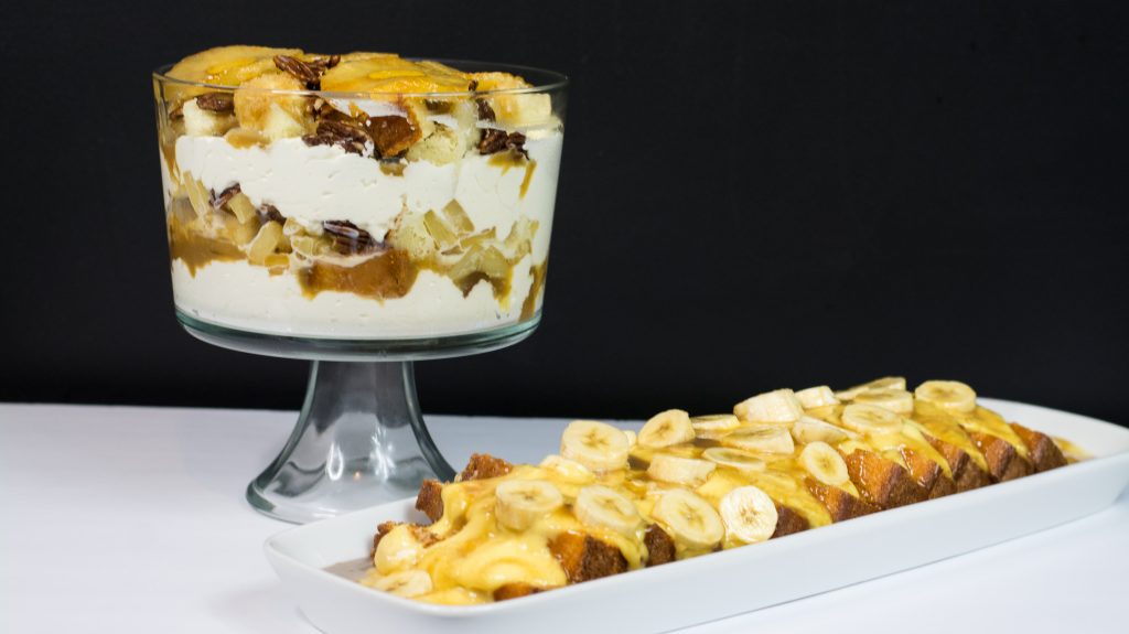 Pineapple Upside Down Trifle & Banana Pudding Cake by Chef Tommi V. of Vincent Country